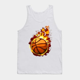 Basketball on FIRE - Ball is LIFE! Tank Top